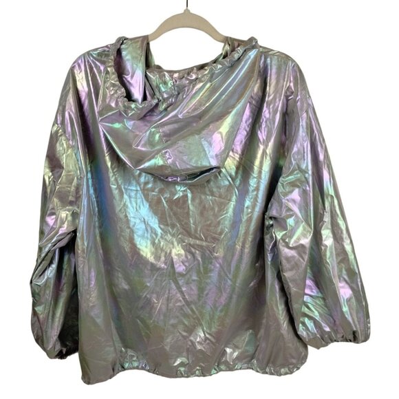 Shein Womens or Mens M Lightweight Iridescent Hooded Windbreaker Jacket - Picture 2 of 9